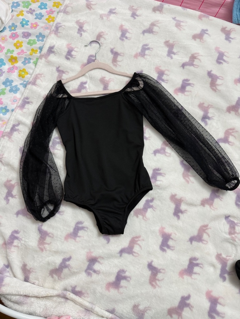 cheeky plum Black Mesh Puff-Sleeve One-Piece Bodysuit